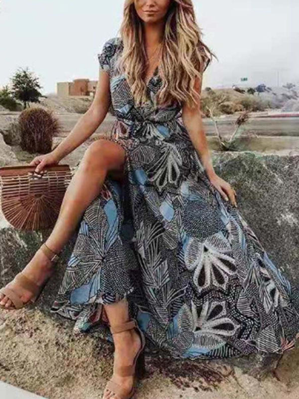 Cazcal Bohemian  Printed Maxi Dress